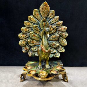 14 Inch Stylish Peacock Panch Diya