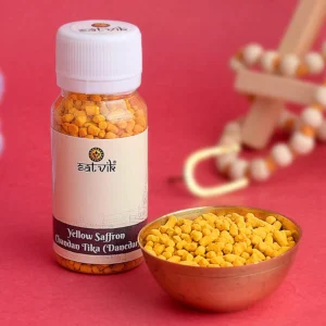 Yellow Chandan Tika (Saffron Chandan Tilak) Danedar